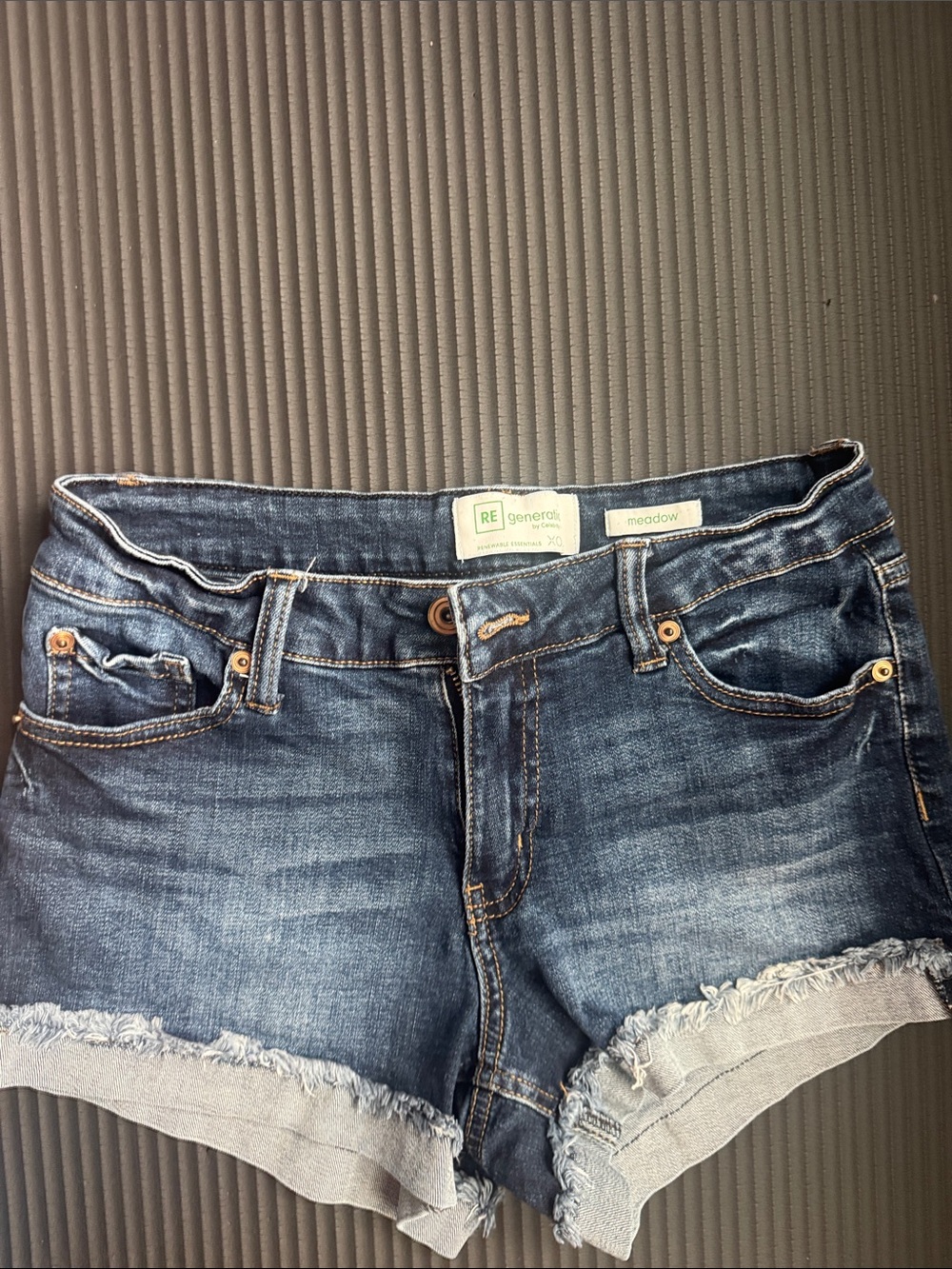 RE/Done Meadow Women's Dark Blue Denim Jean Shorts